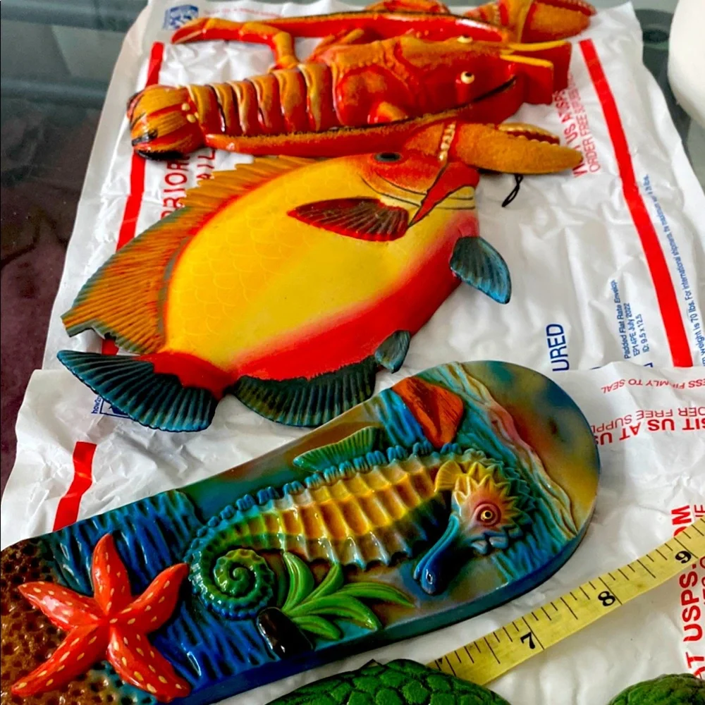 Colorful Fish and Seahorse Wall Decor Set